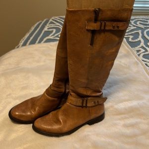 Steve Madden Cognac Brown Leather Riding Boots